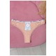 Стрінги жіночі з гіпюровими вставками бежевого кольору 169869L