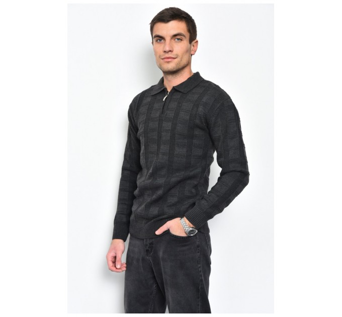 Светр чоловічий темно-сірого кольору акриловий 169910L