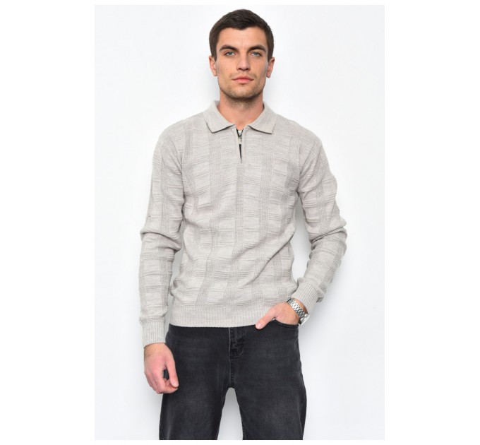 Свитер мужской бежевого цвета акриловый 169913L