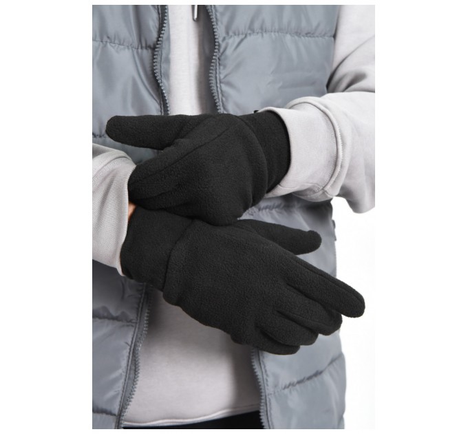 Рукавички чоловічі флісові чорного кольору 170837L