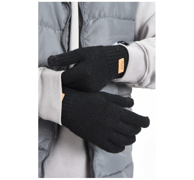 Рукавички чоловічі сенсорні з утеплювачем чорного кольору 170850L