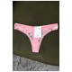 Стрінги жіночі з гіпюровими вставками пудрового кольору 171398L