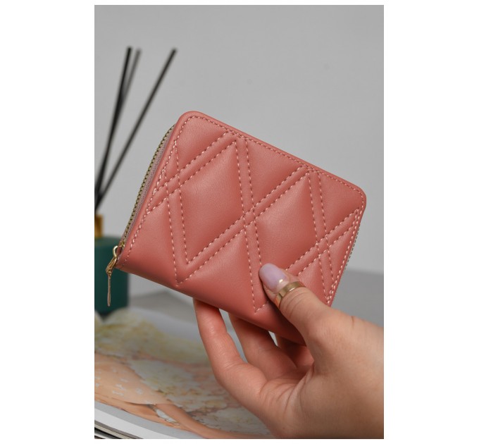 Гаманець жіночий з екошкіри коралового кольору 172955L