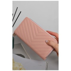 Гаманець жіночий з екошкіри рожевого кольору 173000L