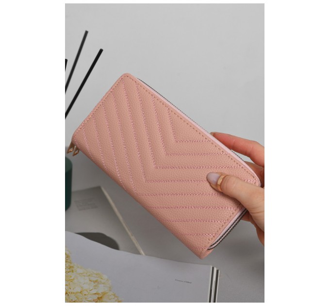 Гаманець жіночий з екошкіри рожевого кольору 173000L