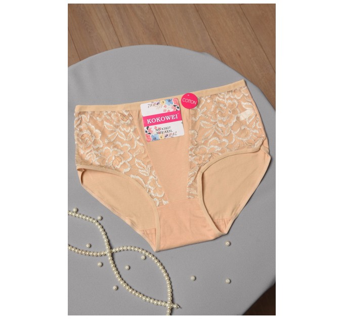 Трусы женские батальные бежевого цвета 173219L