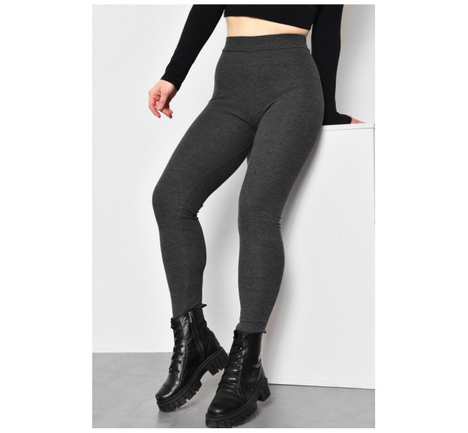 Лосини жіночі трикотажні темно-сірого кольору 173430L