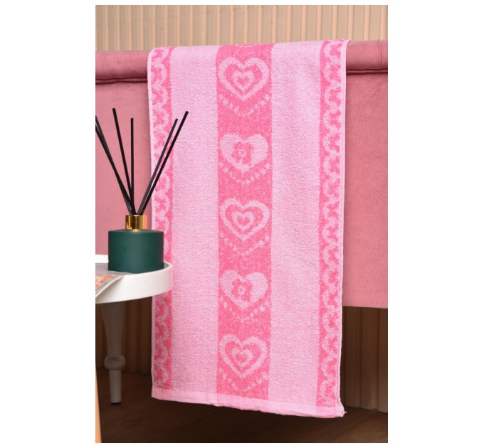 Полотенце кухонное махровое розового цвета 173431L