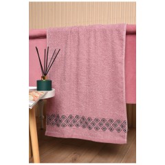 Рушник для обличчя махровий рожевого кольору 173457L