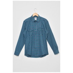 Сорочка чоловіча синього кольору в клітинку 174763L