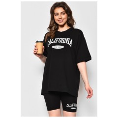 Спортивний костюм жіночий літній чорного кольору 175271L