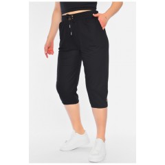 Бриджи женские полубатальные черного цвета 175436L