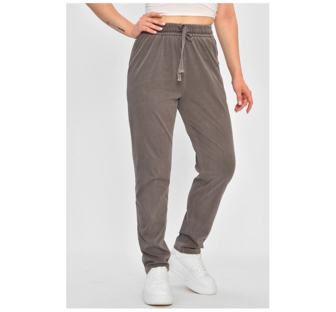 Джинси жіночі напівбатальні прямі кольору мокко 175729L