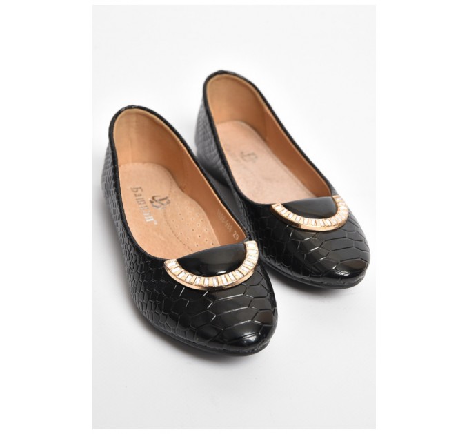 Балетки дитячі для дівчинки чорного кольору 175945L