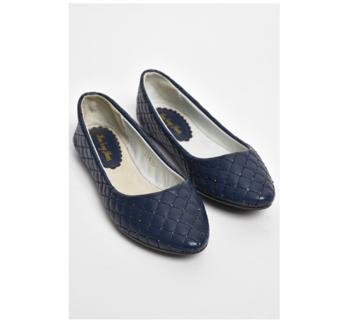 Балетки дитячі для дівчинки темно-синього кольору 176012L