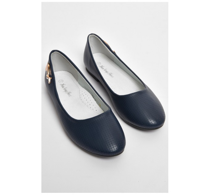 Балетки дитячі для дівчинки темно-синього кольору 176015L