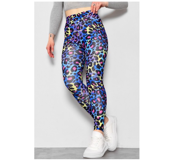 Лосини жіночі синього кольору з принтом 176837L