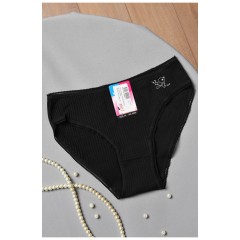 Труси жіночі у рубчик чорного кольору 177943L