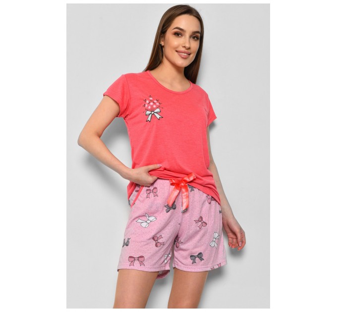 Женская пижама полубатальная розового цвета 178007L