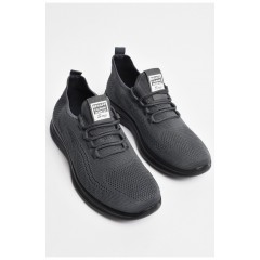 Кросівки чоловічі сiрого кольору на шнурівці 178163L