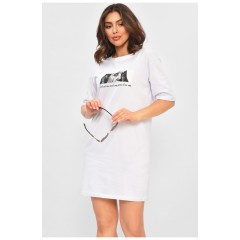 Жіноча туніка з тканини лакоста білого кольору. 178186L