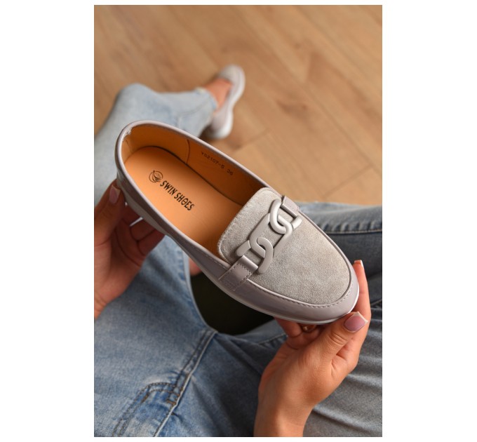 Туфлі-лофери жіночі бузкового кольору 178784L