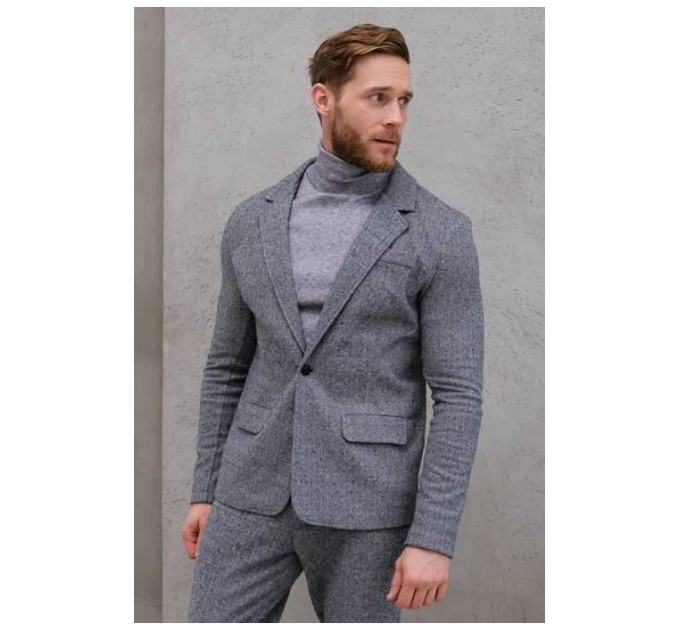 Мужской пиджак серого цвета 179019L