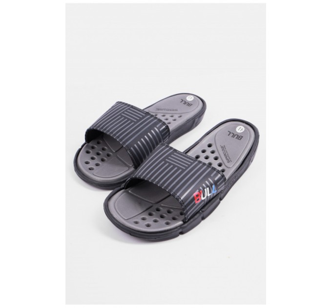 Шлепанцы мужские черно-серого цвета с геометрическим узором 179503L