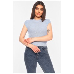 Футболка жіноча трикотажна блакитного кольору 179711L