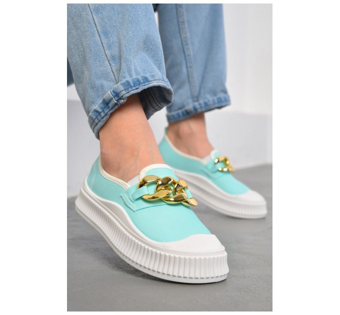 Сліпони жіночі бірюзового кольору 180429L