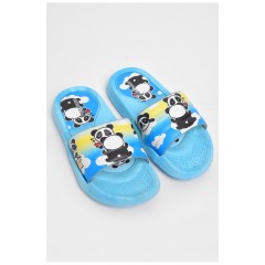 Шльопанці дитячі резинові блакитного кольору з малюнком 180511L