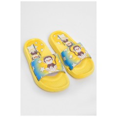 Шльопанці дитячі резинові жовтого кольору з малюнком 180514L