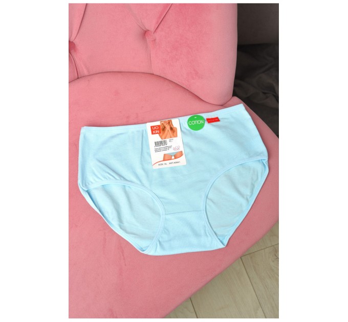 Труси жіночі напівбатальні блакитного кольору 181075L