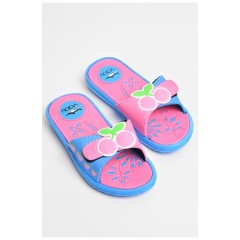 Шльопанці дитячі для дівчинки блакитного кольоу з вишнею 181248L