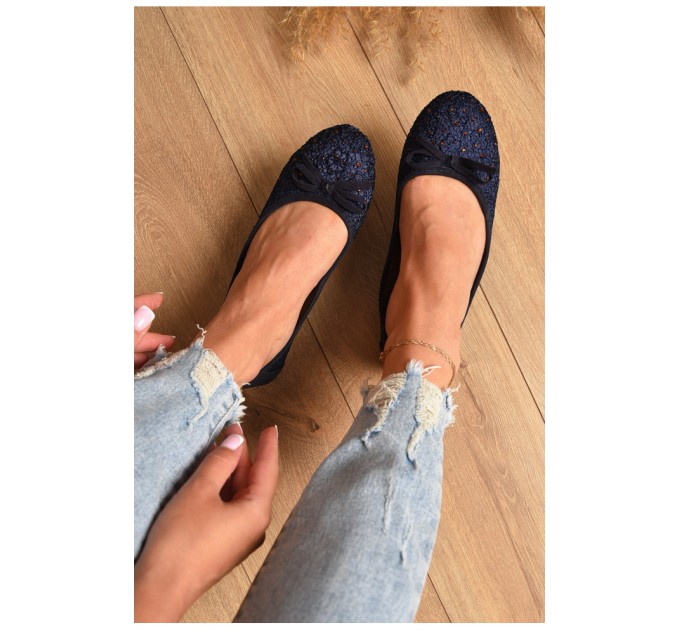 Балетки жіночі темно-синього кольору 181436L