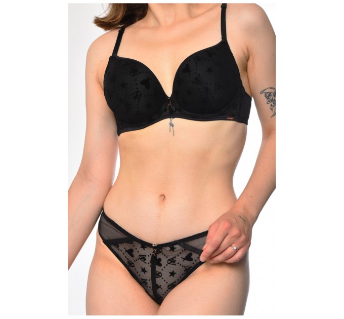 Комплект жіночий чорного кольору чашка В 181526L