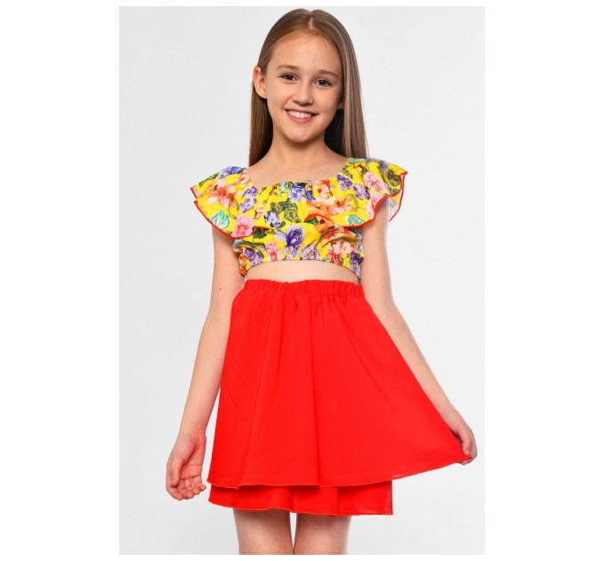 Костюм дитячий для дівчинки червоно-жовтого кольору 182581L