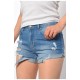 Шорты женские джинсовые синего цвета 183075L