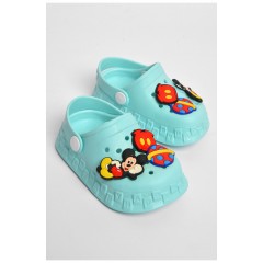 Крокси дитячі бірюзового кольору з прикрасами 183844L
