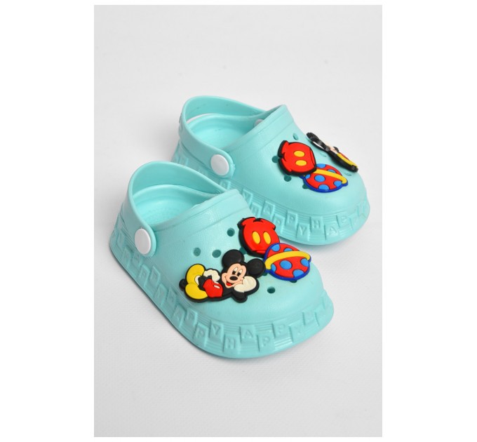 Крокси дитячі бірюзового кольору з прикрасами 183844L