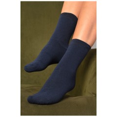 Шкарпетки жіночі махрові темно-синього кольору 184339L