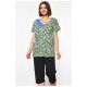 Костюм домашній жіночий напівбатальний зеленого кольору з принтом 185736L