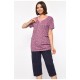 Костюм домашній жіночий напівбатальний рожевого кольору з принтом 185738L