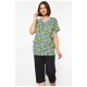 Костюм домашній жіночий напівбатальний зеленого кольору з принтом 185741L
