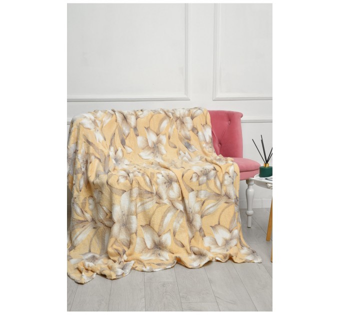 Плед персикового кольору з принтом розмір 200*170 186219L