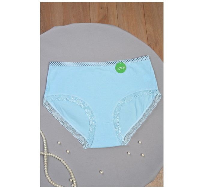 Трусы женские полубатальные голубого цвета 186381L