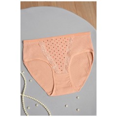 Труси жіночі напівбатальні бежевого кольору 186443L