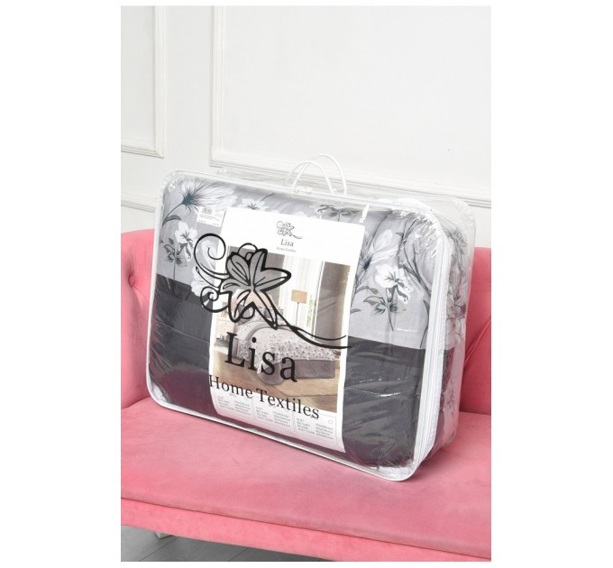 Комплект постельного белья с одеялом серого цвета двуспальный 186474L