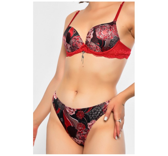 Комплект женский бордового цвета чашка C 186599L