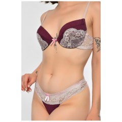 Комплект женский бордового цвета чашка C 186713L